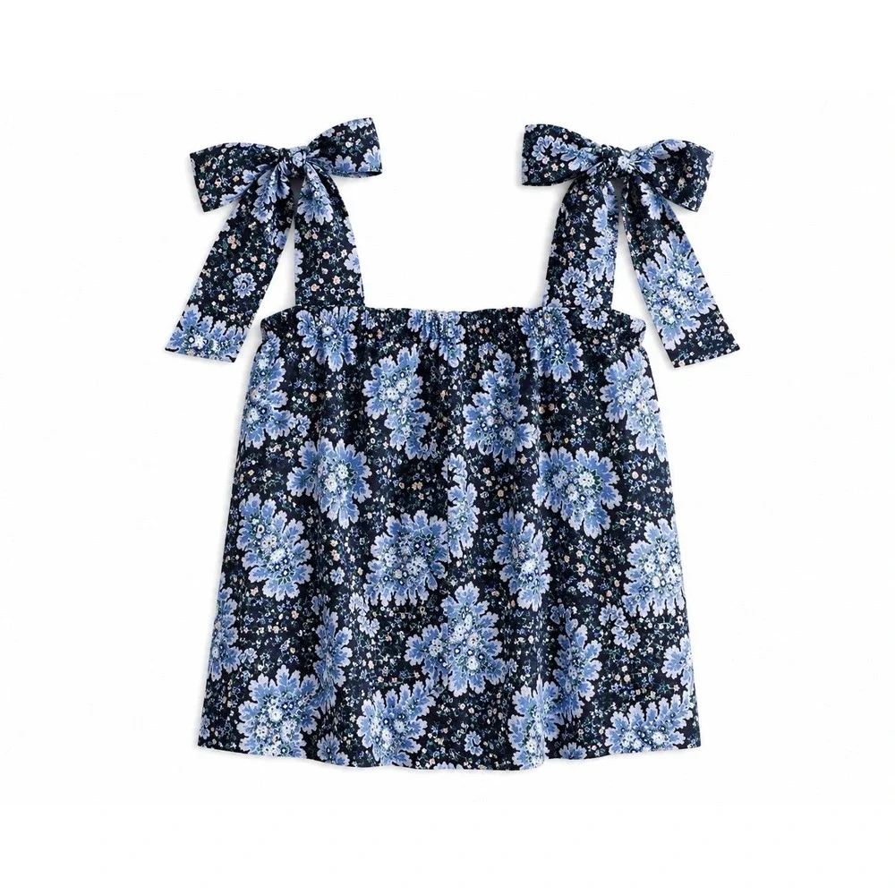 J.Crew Collection Tie Shoulder Top S Floral Paisley Preppy Romantic Coquette NWT
